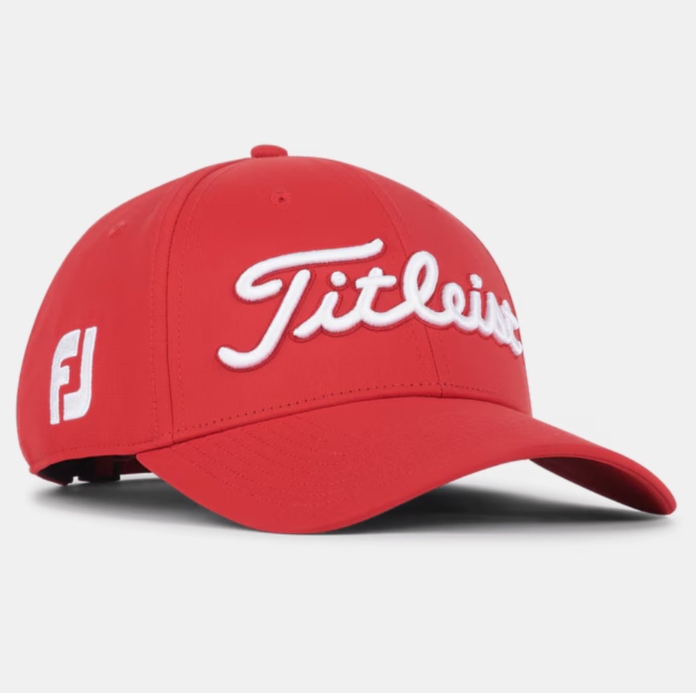 Titleist Tour Performance Golf Hat Adjustable Red & White